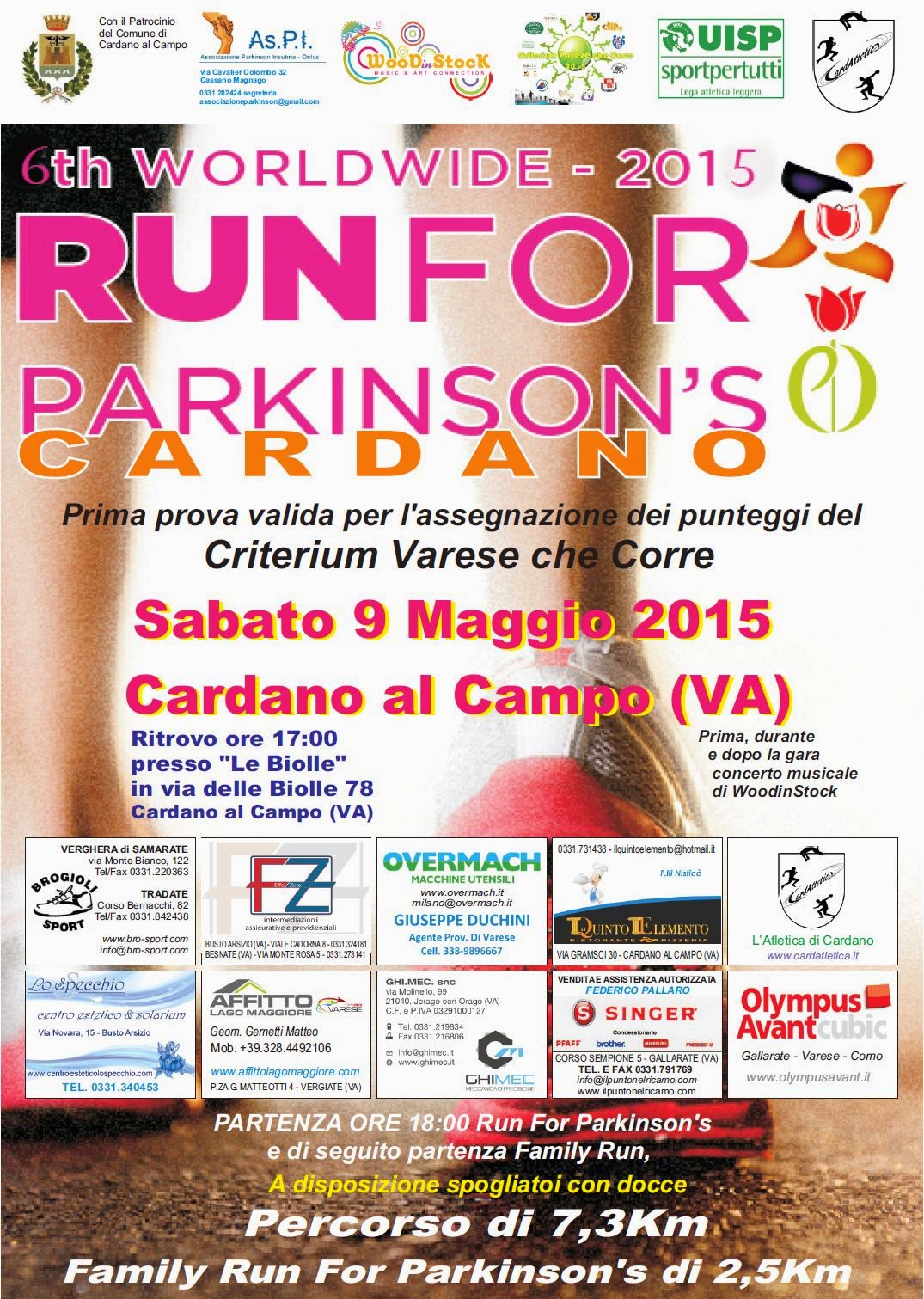 Run For Parkinson's a Cardano al Campo 2015 - Volantino facciata A